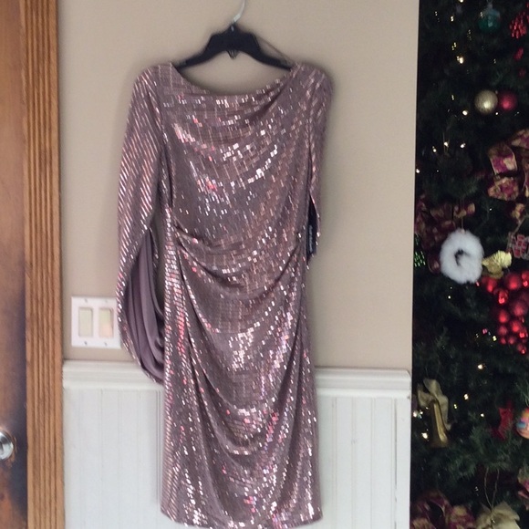 Beautiful sequins dress mocha gold - Picture 5 of 12